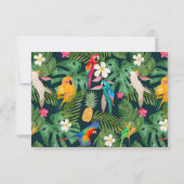 Carte De Remerciements Baby shower de perroquets tropicaux (Dos)