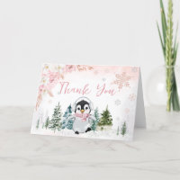 Baby shower de pingouin d'hiver rose