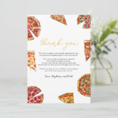 Carte de remerciements Baby shower de pizza (Debout devant)