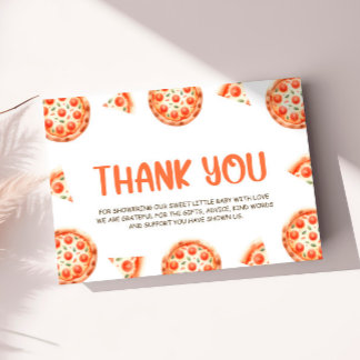 Carte de remerciements Baby shower de pizza