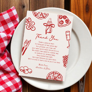 Carte De Remerciements Baby shower de pizza pour bébés Slice Slice