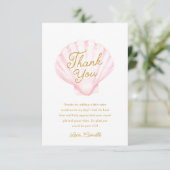 Carte De Remerciements Baby shower de plage d'été pour filles (Debout devant)