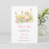 Carte De Remerciements Baby shower de poussette de printemps (Debout devant)