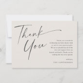 Carte De Remerciements Baby shower de script élégant et moderne (Devant)