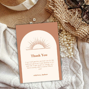 Carte De Remerciements Baby shower de soleil minimaliste Boho Arch