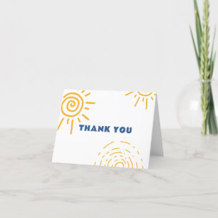Carte De Remerciements Baby shower de soleil minimaliste rétro moderne
