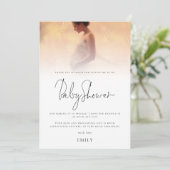 Carte De Remerciements Baby shower de superposition photo moderne (Debout devant)