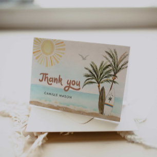 Carte De Remerciements Baby shower de surf de plage