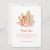 Carte De Remerciements Baby shower de surfIng à fleur tropicale Boho mini (Devant)