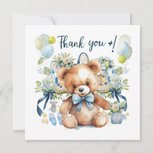 Carte De Remerciements Baby shower de tennis sur le thème du petit garçon
