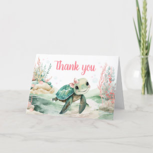Carte De Remerciements Baby shower de tortue de mer