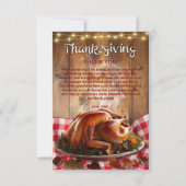 Carte De Remerciements Baby shower de Turquie rôti de Thanksgiving rustiq (Devant)