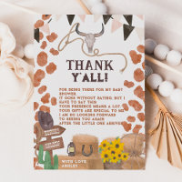 Baby shower de vache brune occidentale rustique