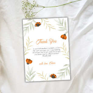 Carte De Remerciements Baby shower de verdure de l'automne rustique Ladyb