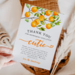 Carte De Remerciements Baby shower de verdure de Little Cutie<br><div class="desc">Baby shower à thème mignon merci carte modèle avec aquarelle illustration de fruits orange sur une branche d'arbre. Le texte dit "Merci pour nous avoir servi notre petite cravate." Le message par défaut remercie les invités d'avoir assisté à la douche et pour le cadeau. Conception neutre pour le genre.</div>