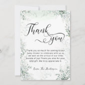 Carte De Remerciements Baby shower de verdure moderne simple Eucalyptus (Devant)
