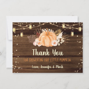 Carte De Remerciements Baby shower de voyants de chaîne rustique du patch