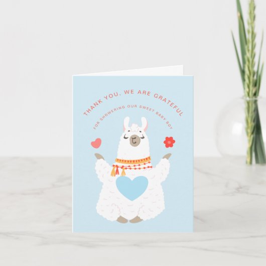 Carte De Remerciements Baby shower de Yoga Llama (Devant)