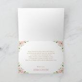 Carte De Remerciements Baby shower d'éléphant à couchage rose pâle (Intérieur)