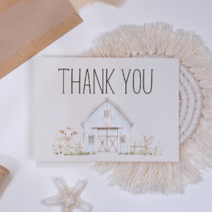 Carte De Remerciements Baby shower des animaux de ferme Meadow Friends