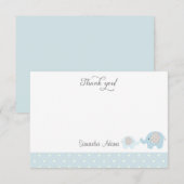 Carte De Remerciements Baby shower des éléphants (Devant / Derrière)