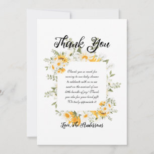 Carte De Remerciements Baby shower des fleurs tropicales