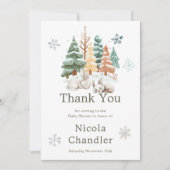 Carte De Remerciements Baby shower des lapins d'hiver (Devant)