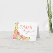 Carte De Remerciements Baby shower d'été Little Cutie Orange (Devant)