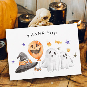 Carte De Remerciements Baby shower d'Halloween de Little Boo