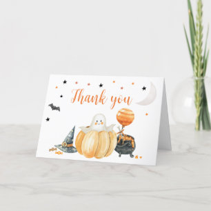 Carte De Remerciements Baby shower d'Halloween du petit Citrouille Boo