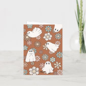 Carte De Remerciements Baby shower d'Halloween Ghost Retro (Dos)