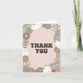 Carte De Remerciements Baby shower d'Halloween Ghost Retro (Devant)