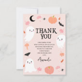 Carte de remerciements Baby shower d'Halloween ros (Devant)