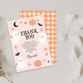 Carte de remerciements Baby shower d'Halloween ros