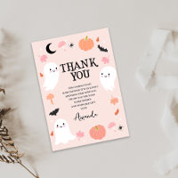 Carte de remerciements Baby shower d'Halloween ros