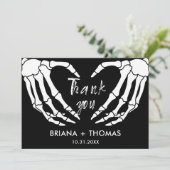 Carte De Remerciements Baby shower d'Halloween squelette (Debout devant)