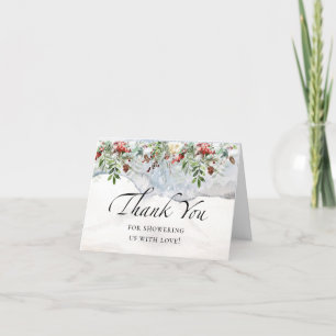 Carte De Remerciements Baby shower d'hiver. Il fait froid dehors