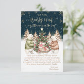 Carte De Remerciements Baby shower d'hiver Ours polaire Snowflake (Debout devant)