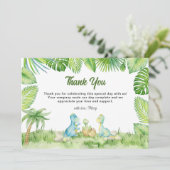 Carte De Remerciements Baby shower Dinosaur (Debout devant)