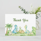 Carte De Remerciements Baby shower Dinosaur (Debout devant)