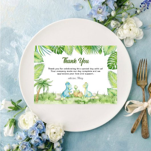 Carte De Remerciements Baby shower Dinosaur