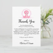 Carte de remerciements Baby shower Dinosaur aquare (Debout devant)