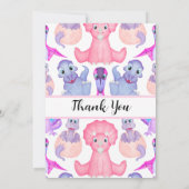 Carte de remerciements Baby shower Dinosaur aquare (Dos)