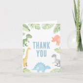Carte De Remerciements Baby shower Dinosaur aquarelle (Devant)