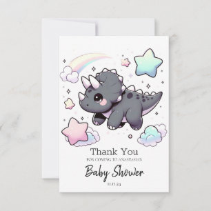 Carte De Remerciements Baby shower Dinosaure Moderne