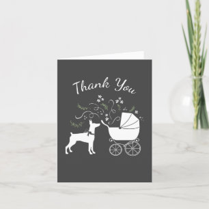 Carte De Remerciements Baby shower Doberman Pinscher Chien