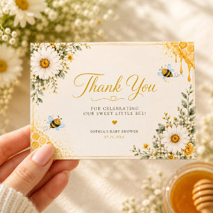 Carte De Remerciements Baby-Shower Douce Abeille