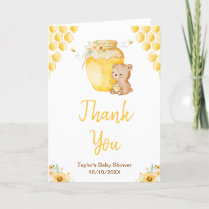 Carte De Remerciements Baby shower d'ours au miel