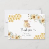 Carte De Remerciements Baby shower d'ours au miel (Devant)