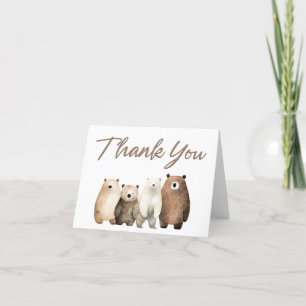 Carte De Remerciements Baby shower d'ours en peluche d'attente neutre bla